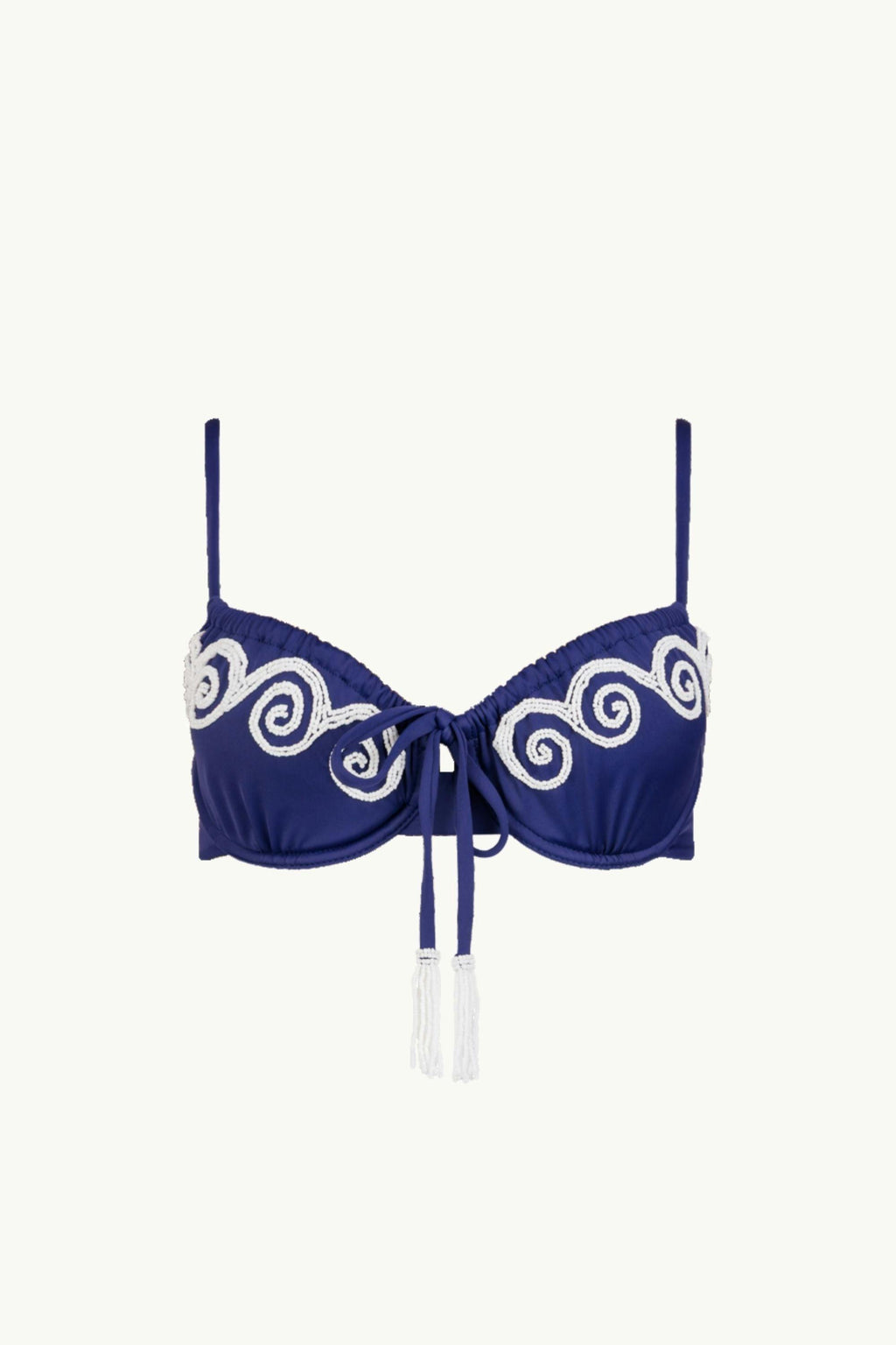 ATLAS BEADED KINI TOP - NAVY