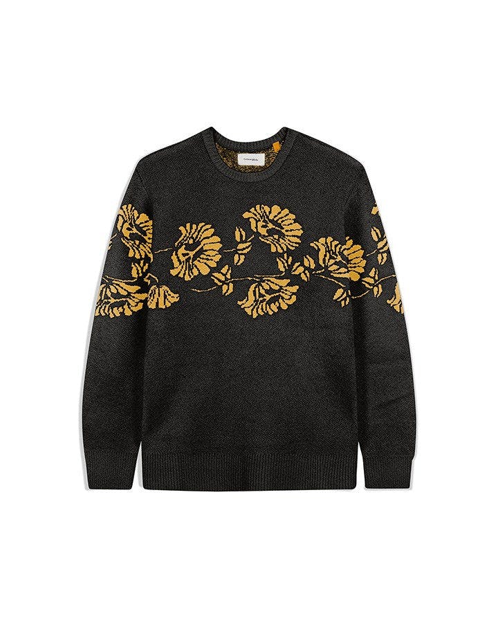 Peace Flower Crew Knit - Phantom