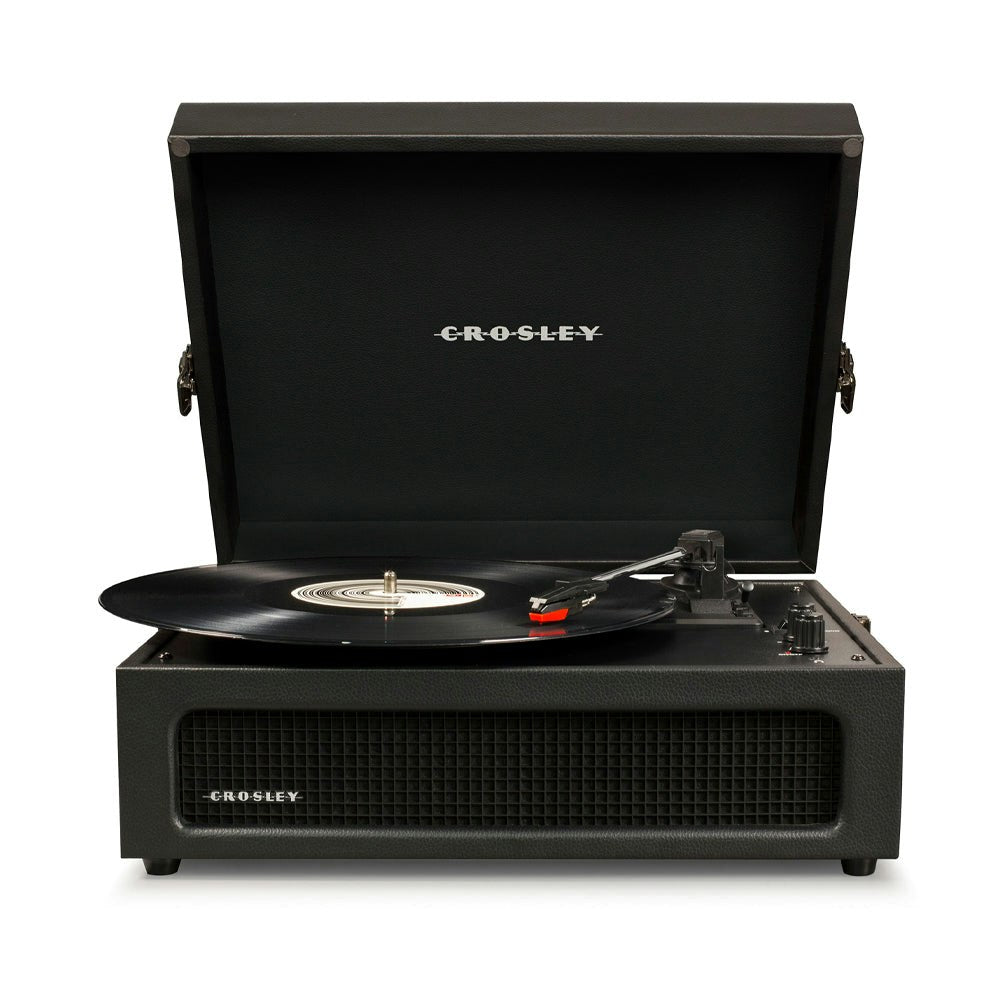 Crosley Voyager Bluetooth Portable Turntable - Black + Bundled Majority D40X Bluetooth Speakers - Black
