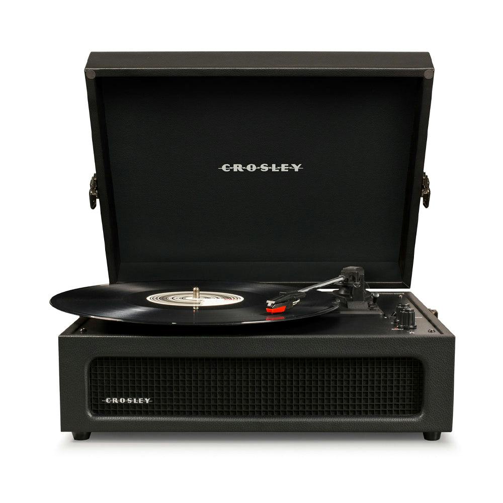 Crosley Voyager Bluetooth Portable Turntable - Black + Gadhouse Vinyl Rack Bundle - Black