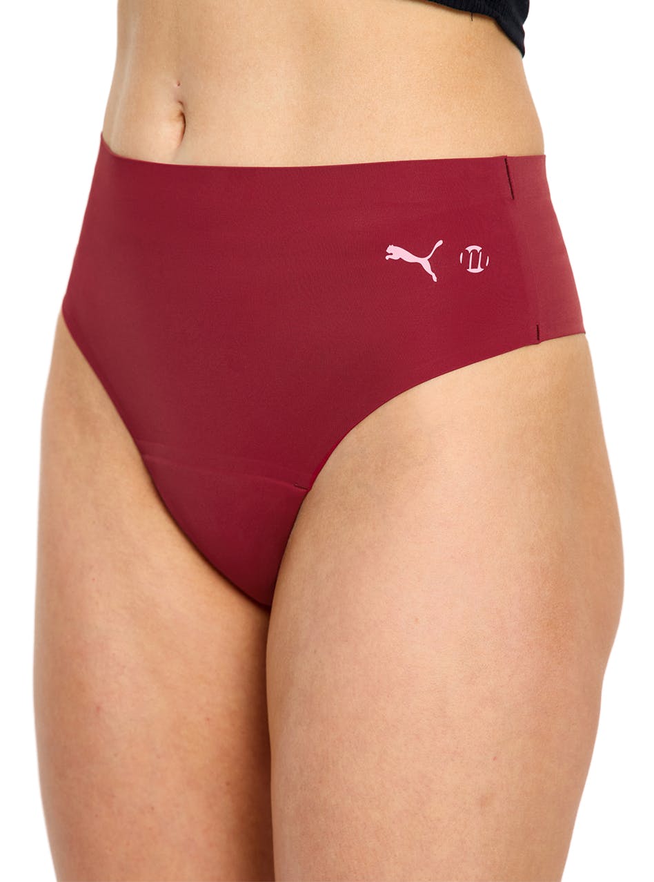 Puma X Modibodi Seamfree Active Hi Waist Cheeky Moderate Absorbency Caramelised Red