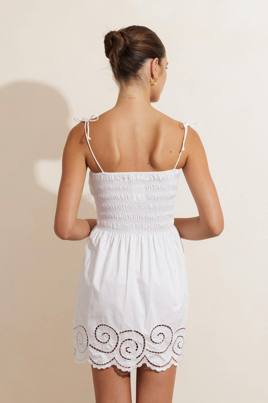 SEA WHIRL MINI DRESS - WHITE