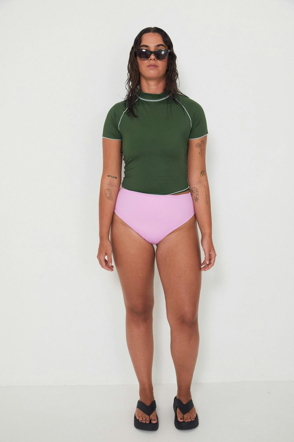 The Low Rider Rashguard - Forest Green