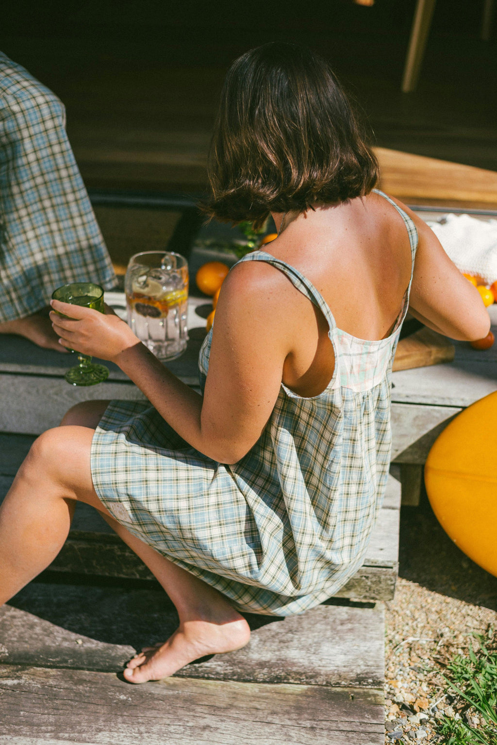 Patchwork Sun Dress in Cottage Plaid