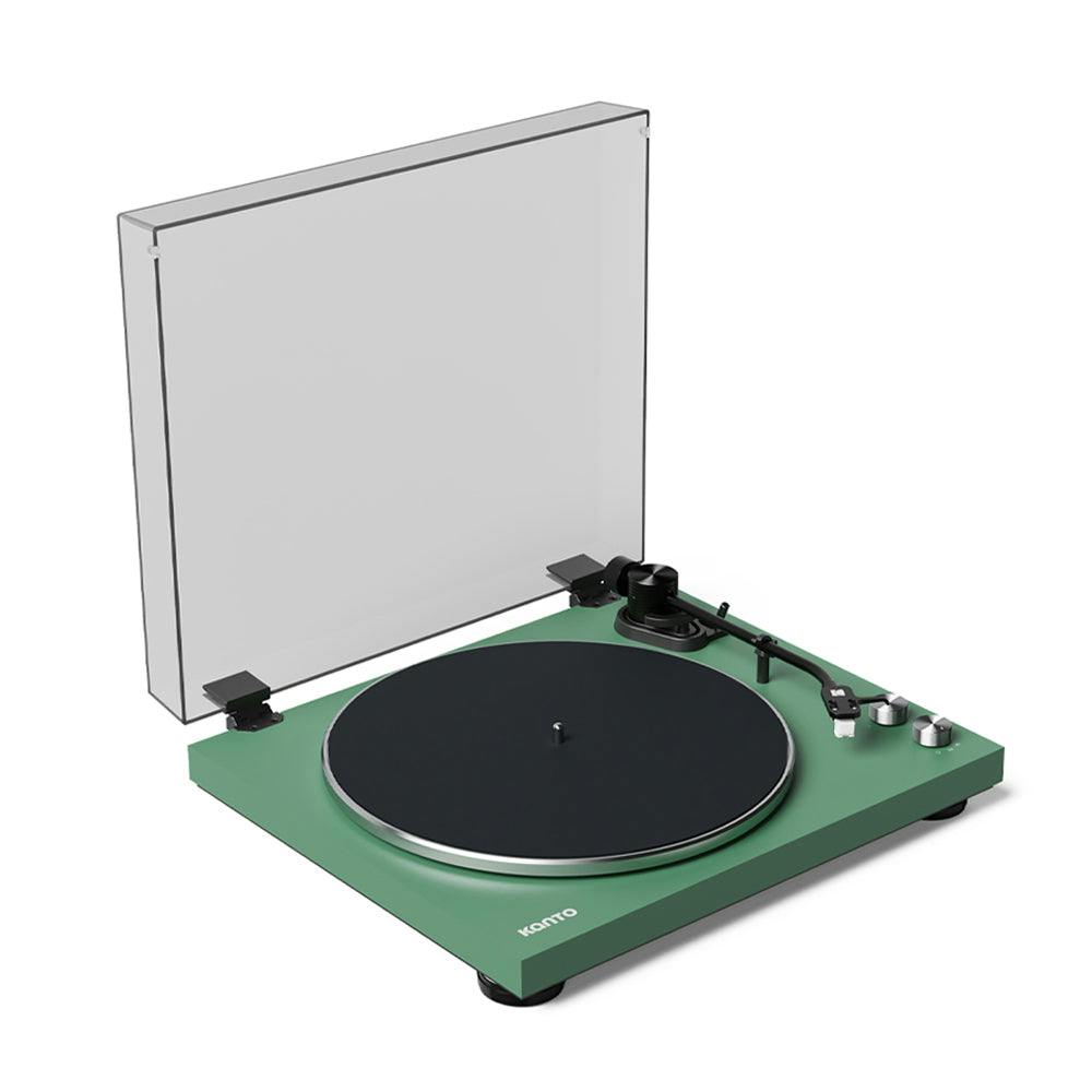 Kanto OBI3 Turntable with Bluetooth 5.3, Preamp, and Pitch Control - Matte Green