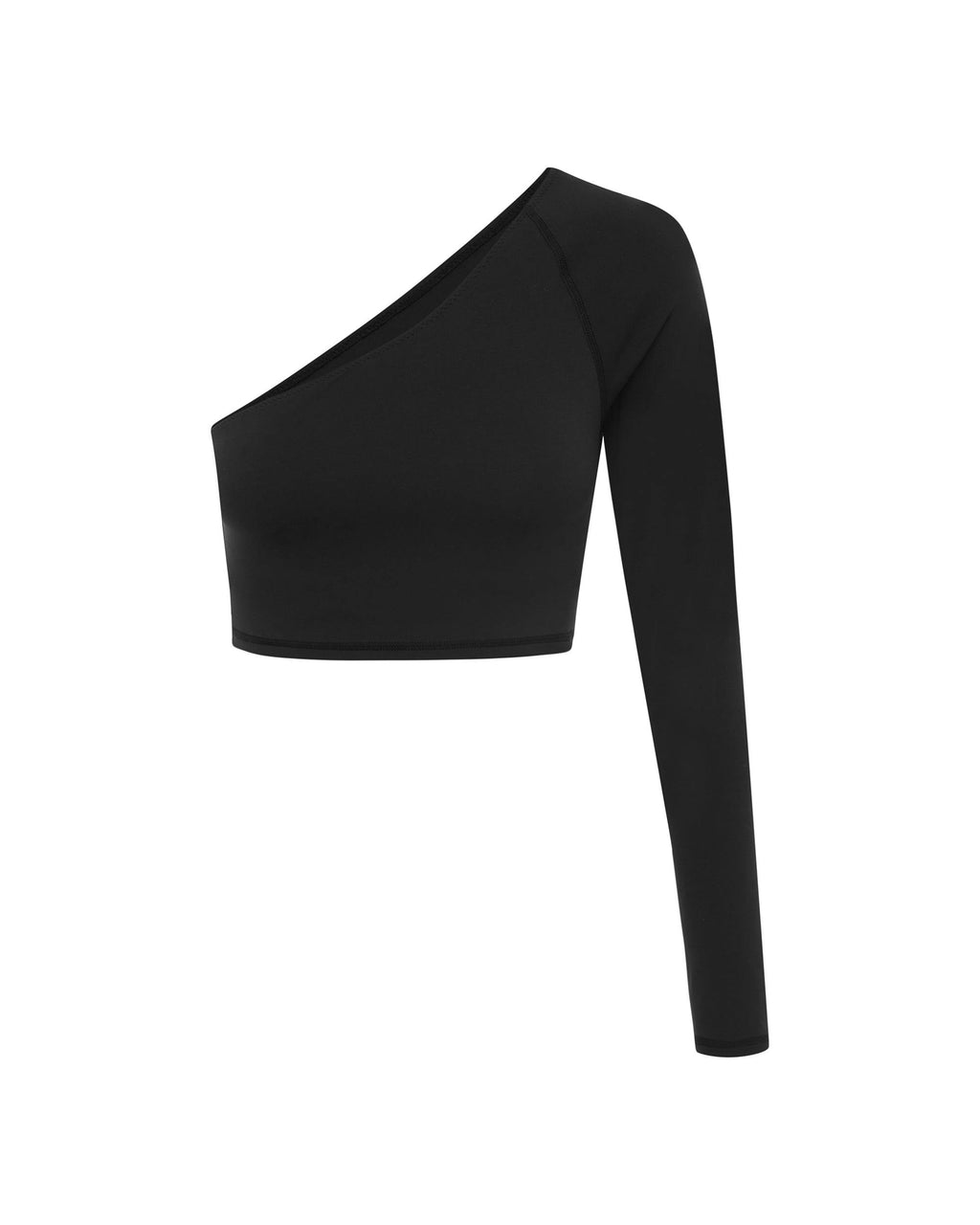 THE CONTOUR ONE SHOULDER TOP - BLACK