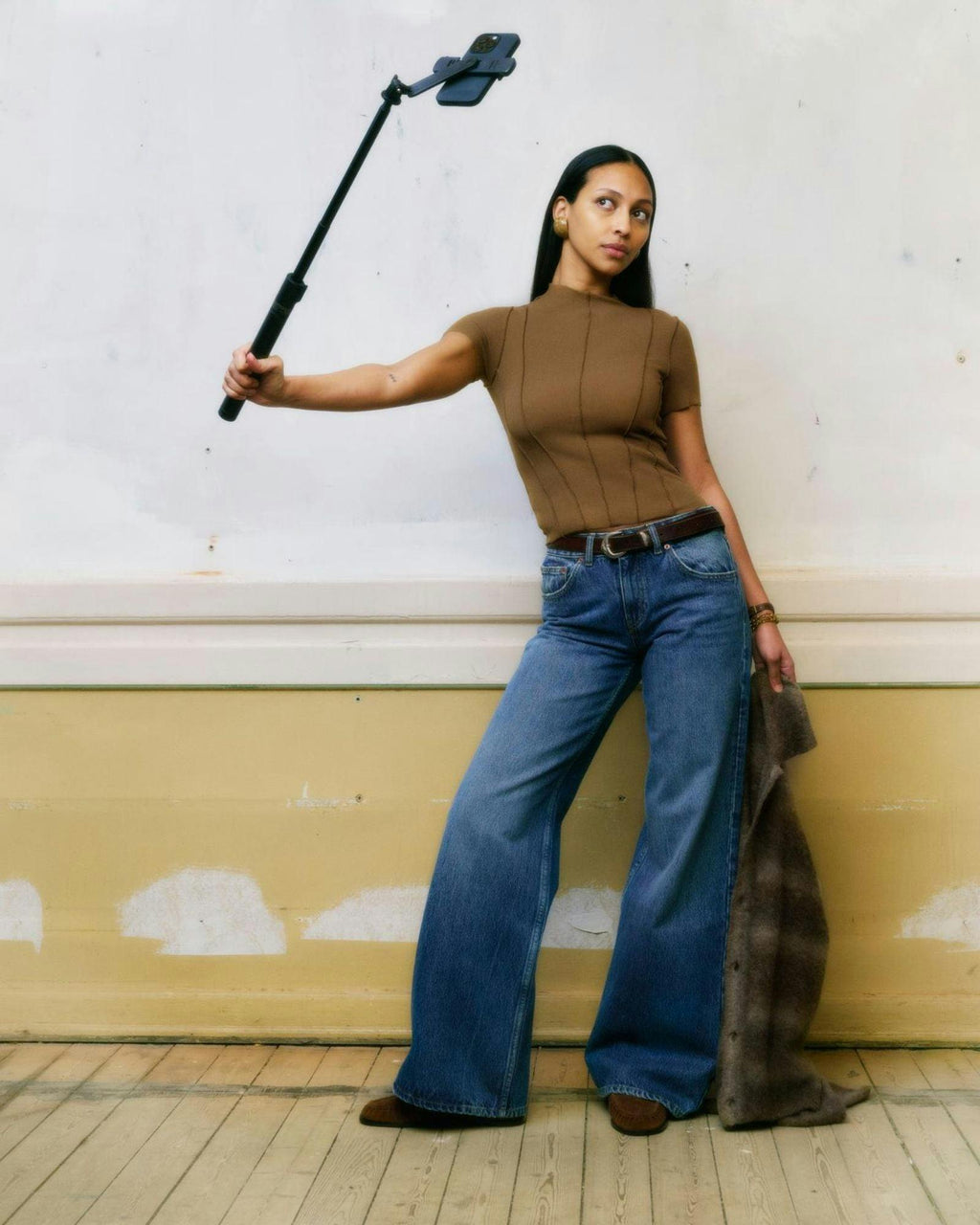 Rhue Low Wide Jeans - Stream Mid Used