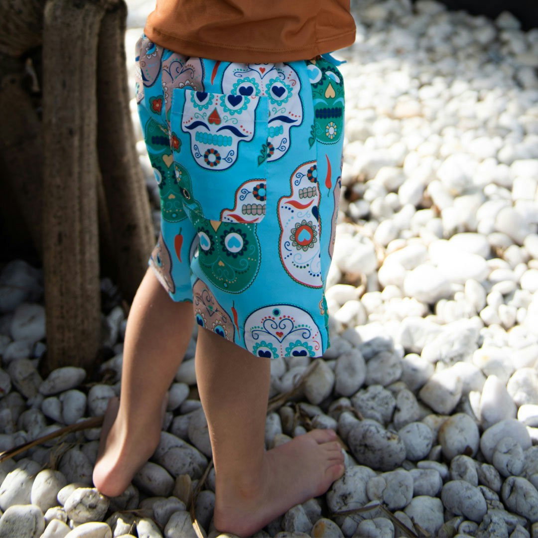 Tyoub Kids Board Shorts  Recycled Material Skulls Amigo