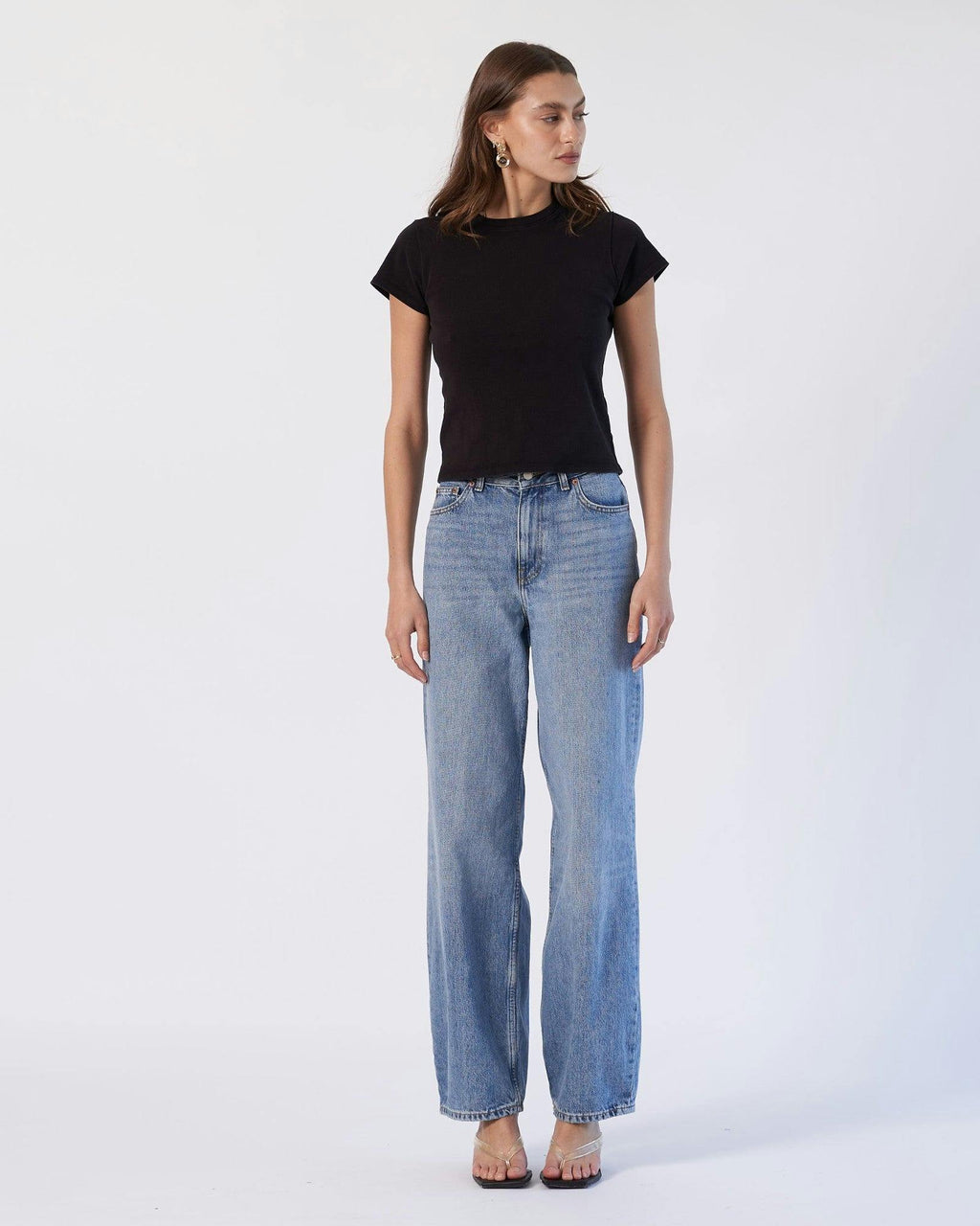Donna High Relaxed Jeans - Stream Sky Used