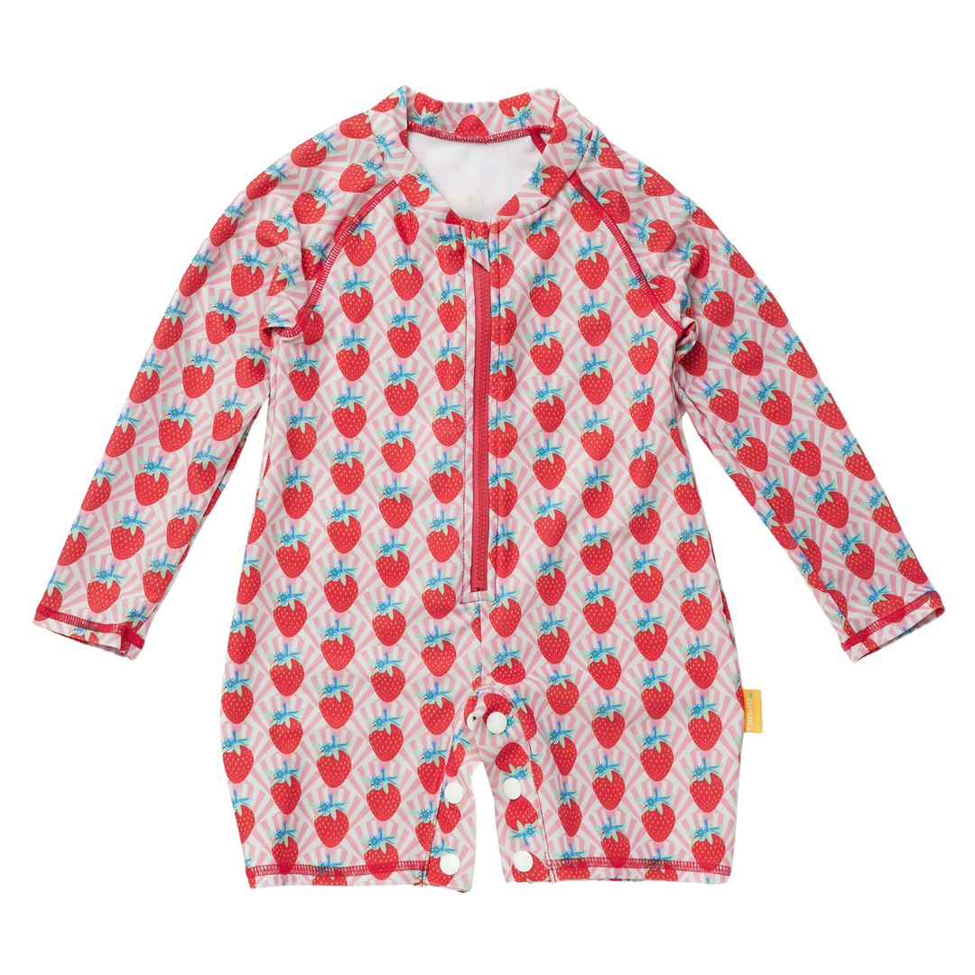 Tyoub Long Sleeve Sunsuit Recycled Strawberry Sundae Kids
