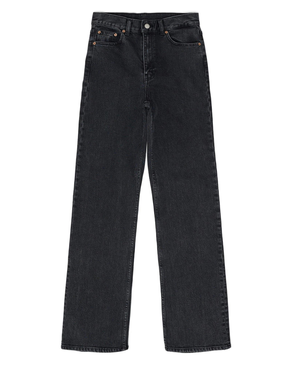 Echo High Straight Jeans - Tar Retro Black