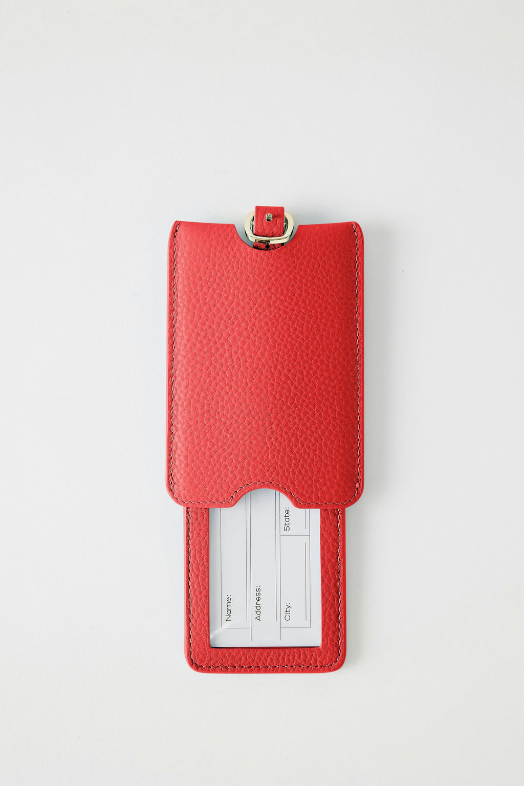 Leather Luggage Tag | Red Gold