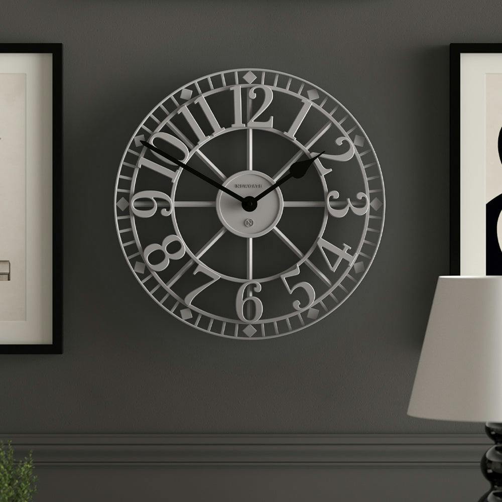 Newgate Warehouse Wall Clock-Clockwork Grey