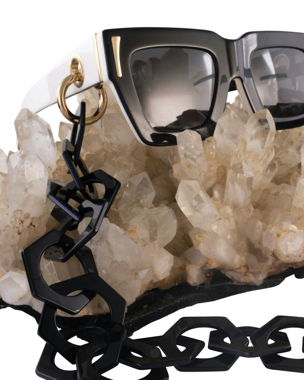 The Mischief - White/Black Sunglasses | Black Polarised Lenses