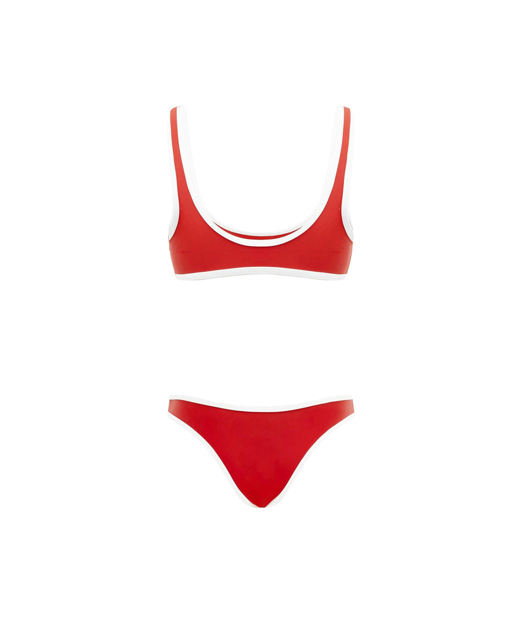THE 90'S DUO CROP TOP - RED & WHITE CONTRAST