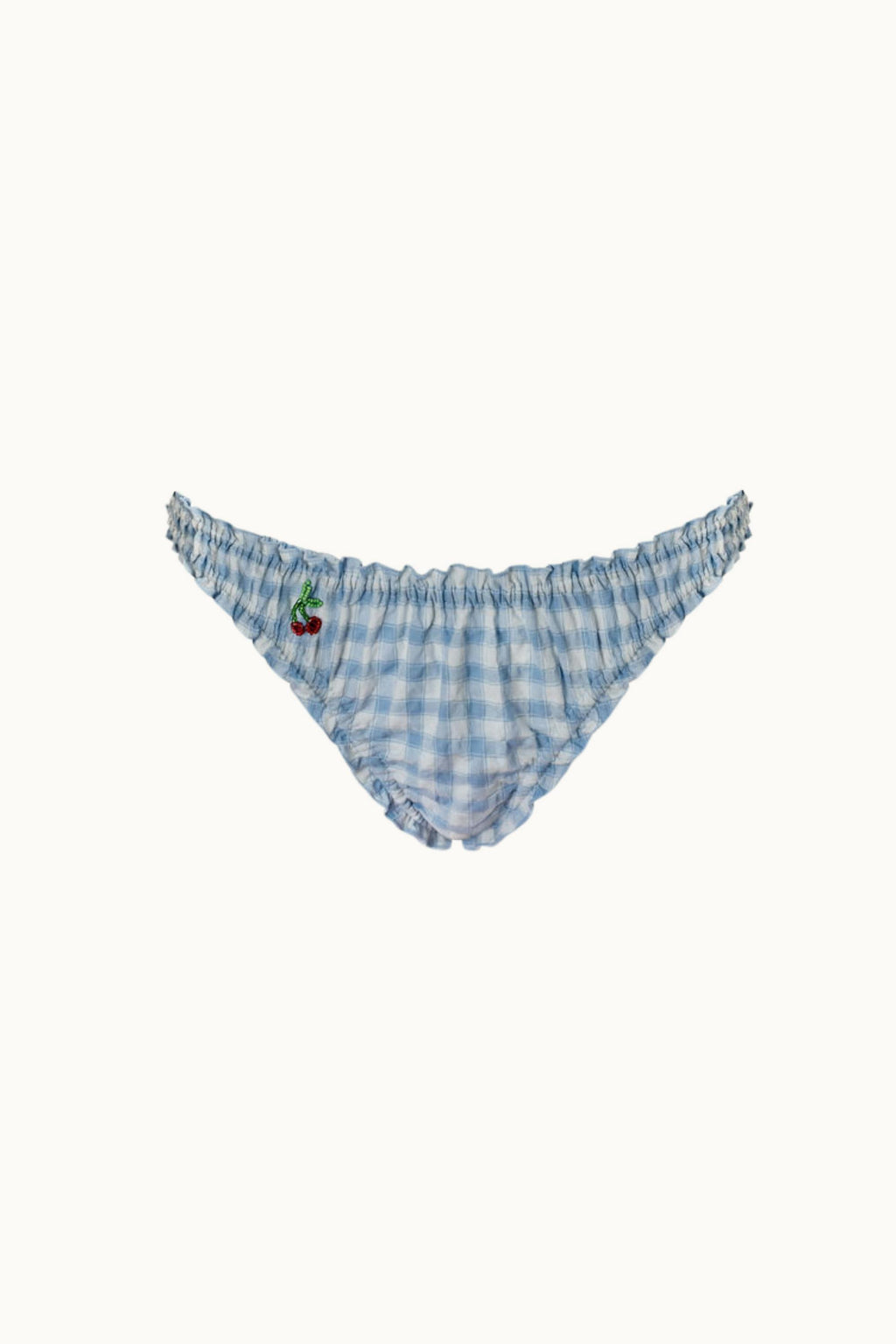 POOLSIDE COTTON BRIEF - BLUE CHECK