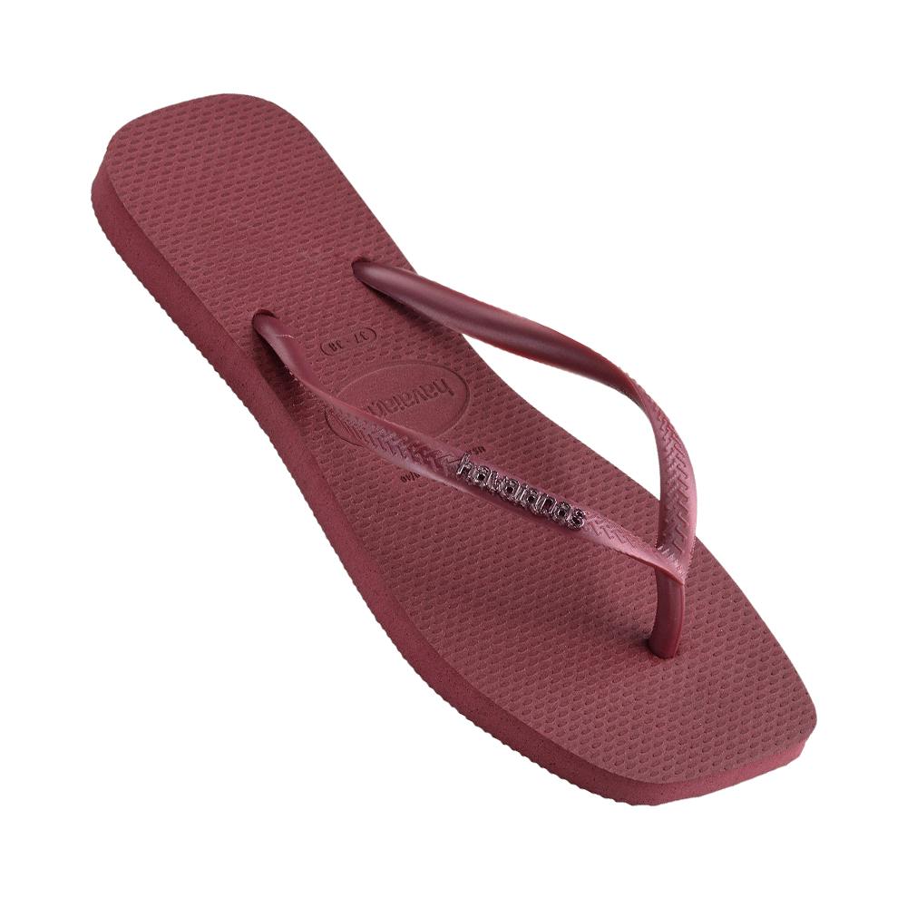 Slim Square Metal Logo Thongs