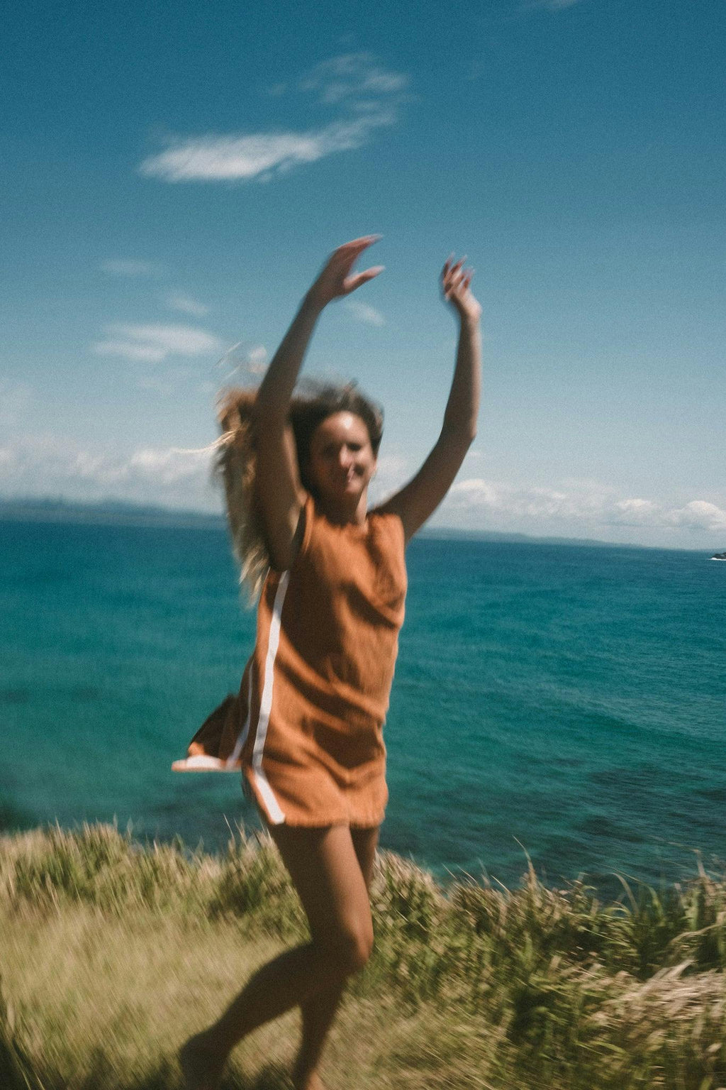 Sporty Terry Dress in Rust