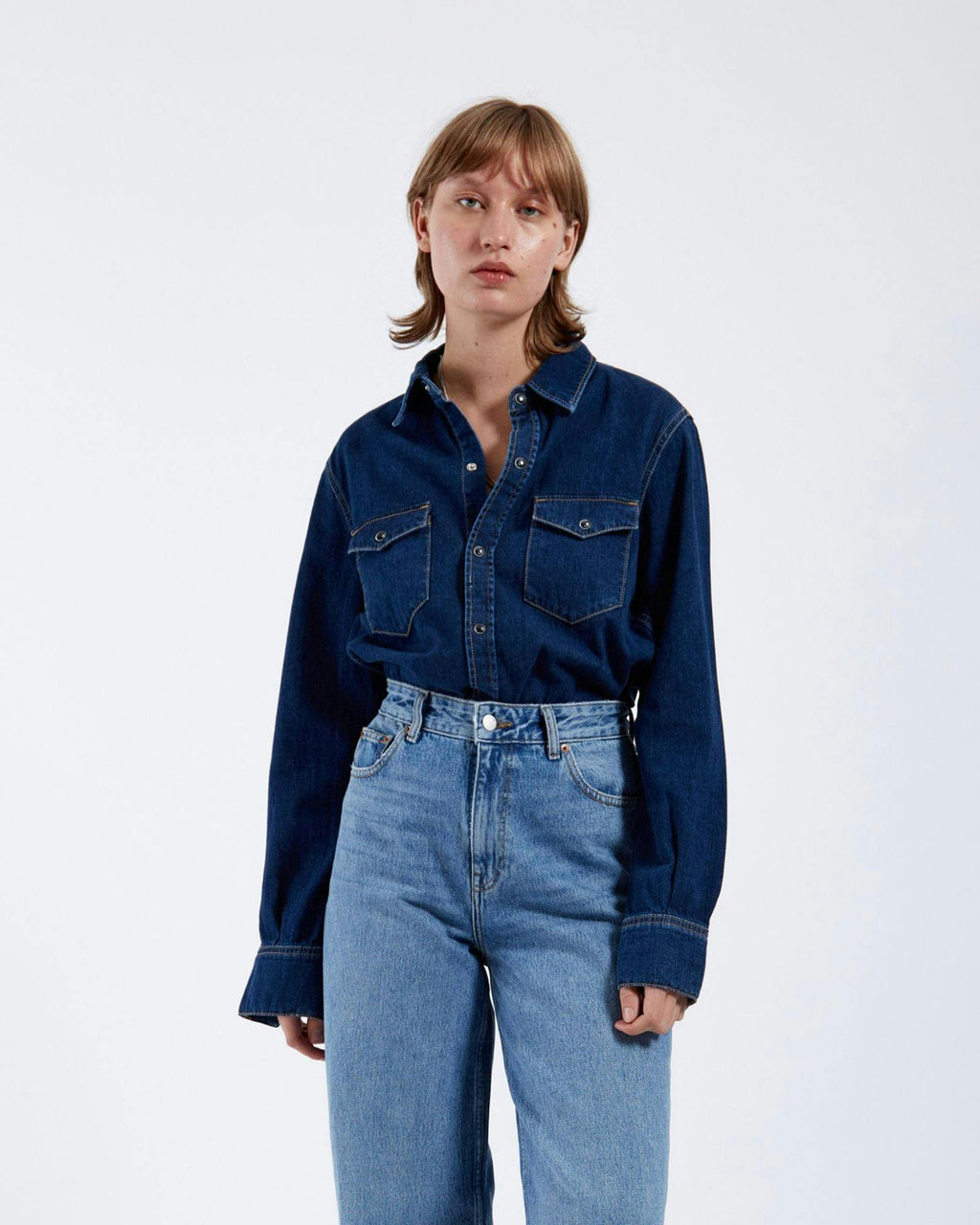 Sukie Denim Shirt - Dark Retro