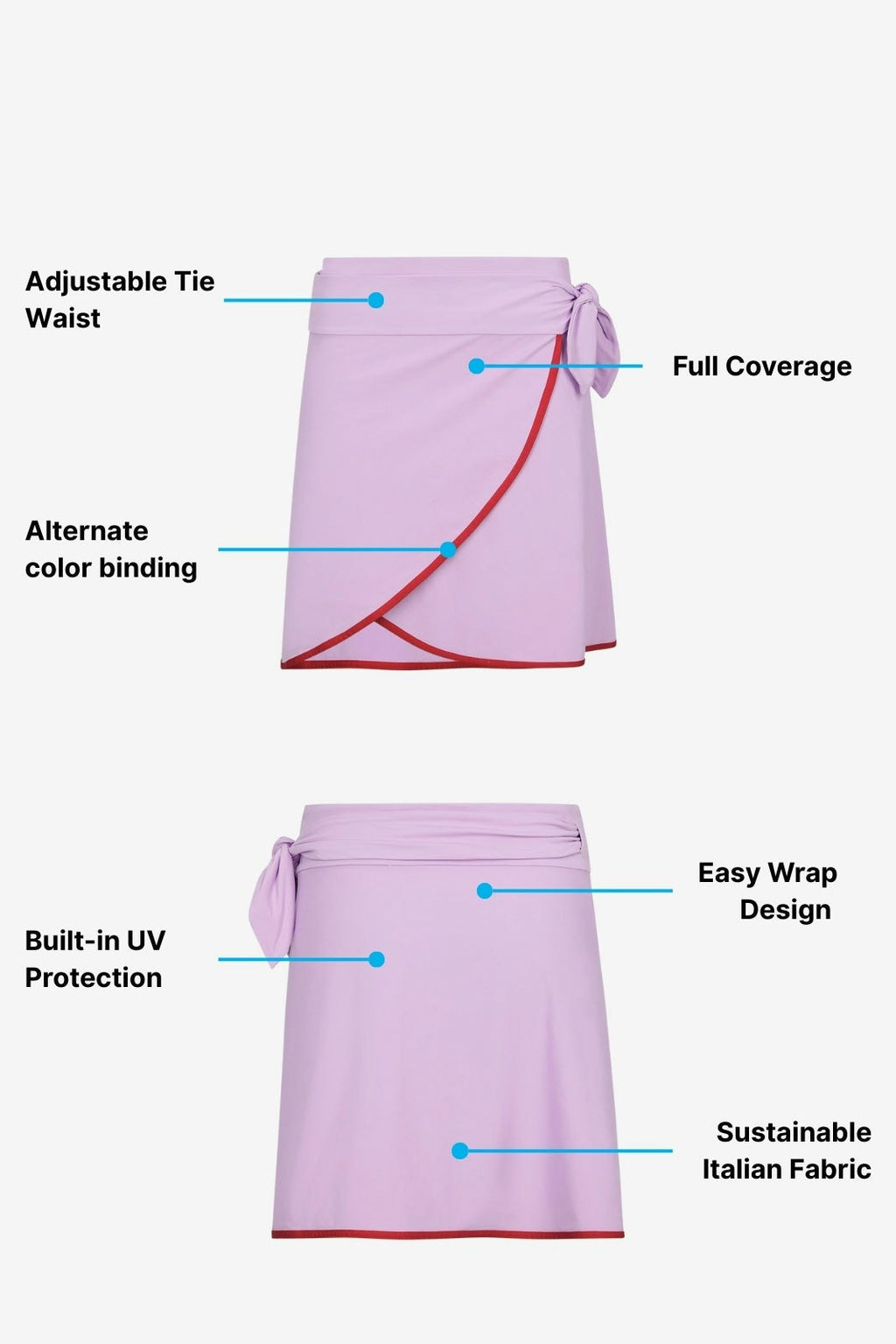 Wrap Skirt ― Lilac / Red