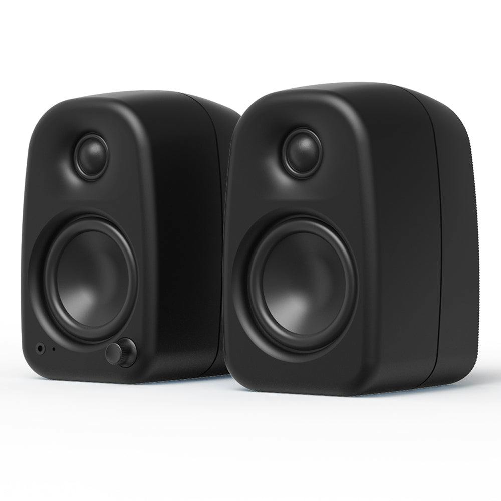 Kanto UKI 100W Desktop Speakers with Bluetooth, USB-C, Headphone out, Onyx (Matte Black), Pair