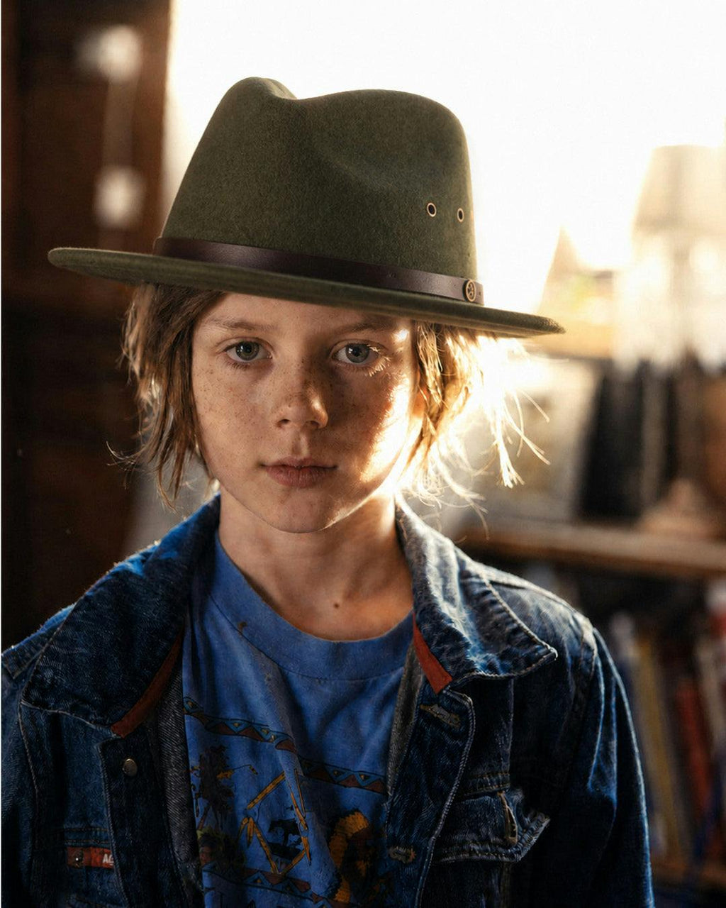 The Ratatat – Kids Wool Felt Fedora in Forest Green