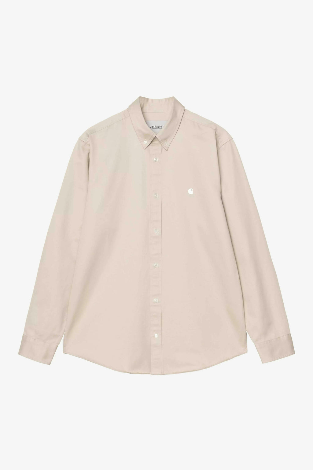 Carhartt WIP Long Sleeve Madison Shirt in Stone / White