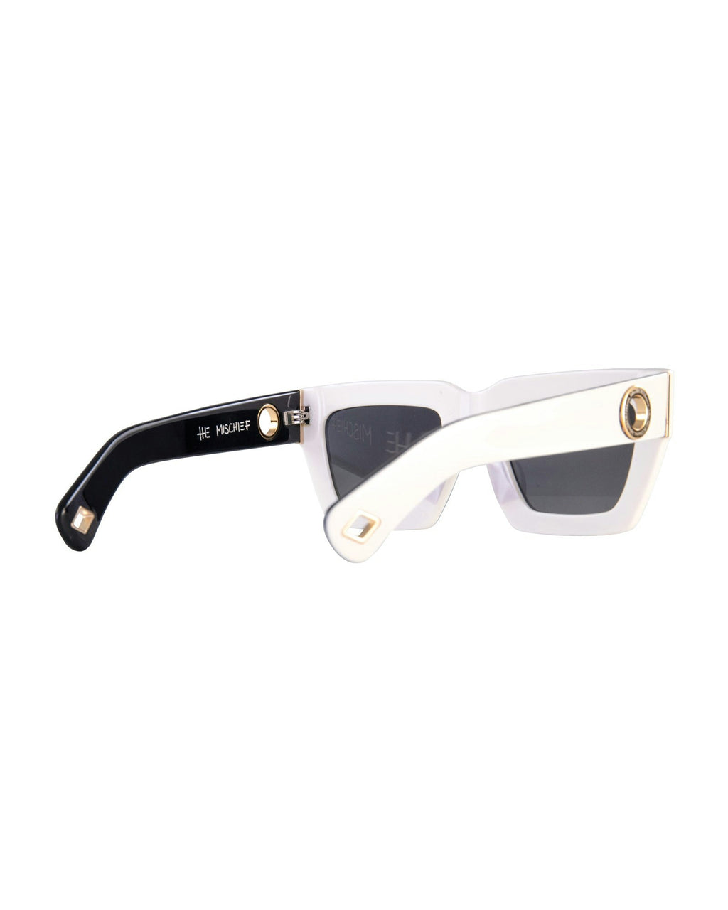 The Mischief - White/Black Sunglasses | Black Polarised Lenses