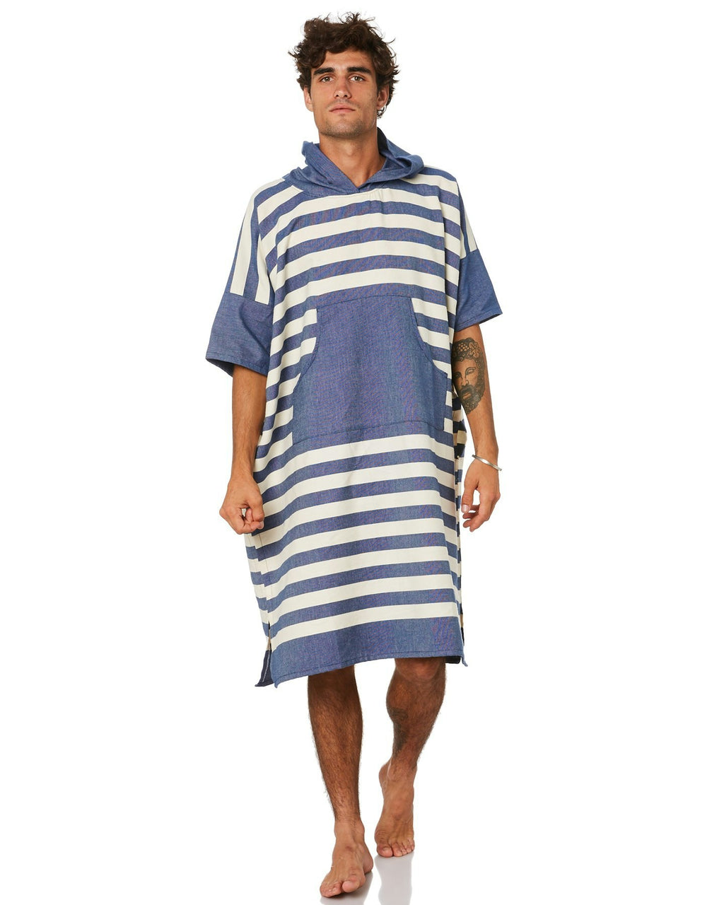 Ocean Blue Stripe Large Poncho