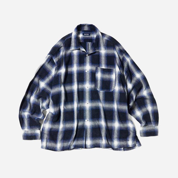 Nautica Japan Ombre Check Shirt L/S Navy