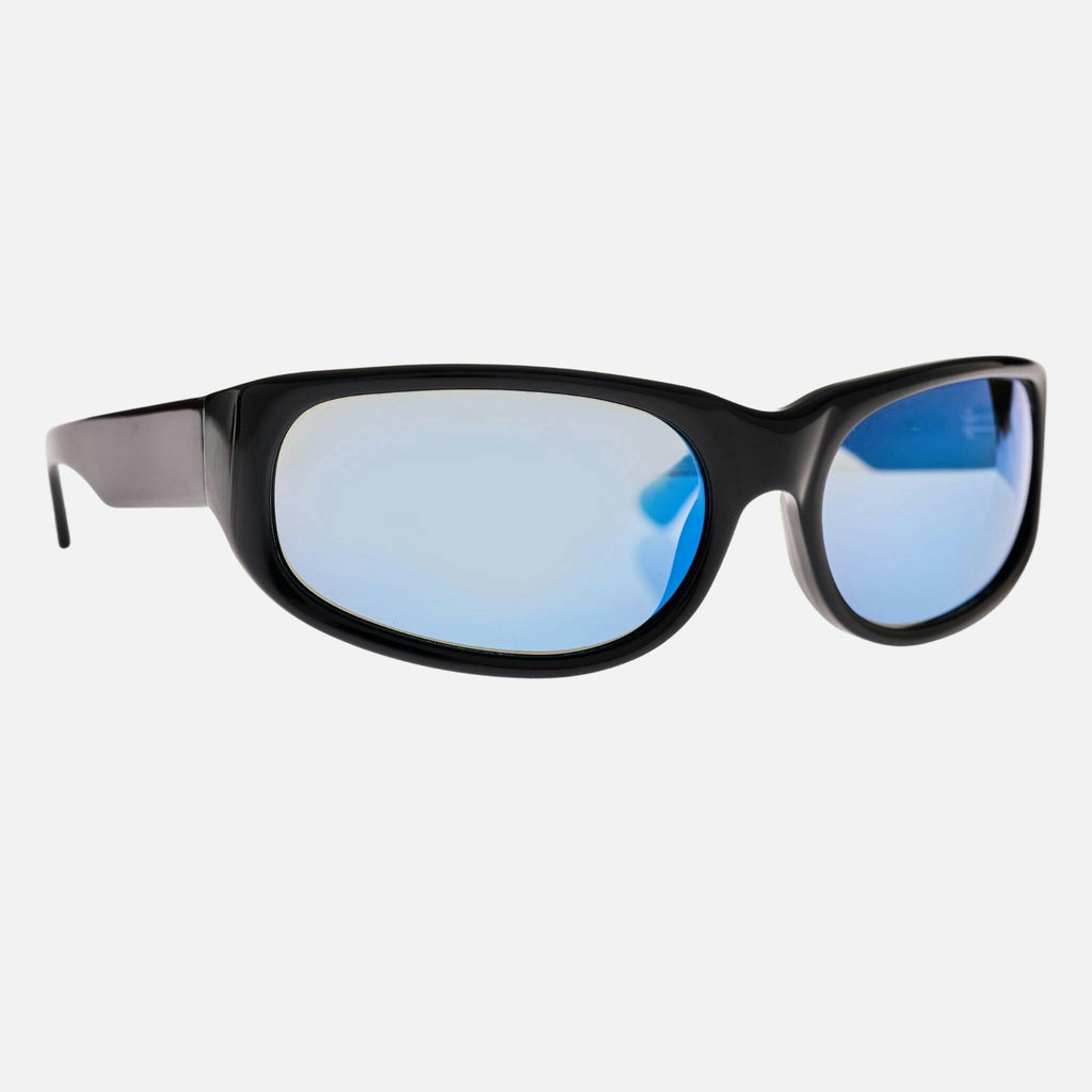 CYLINDER Gloss Black | Grey Polarised Blue Chrome Mirror Bio Lens