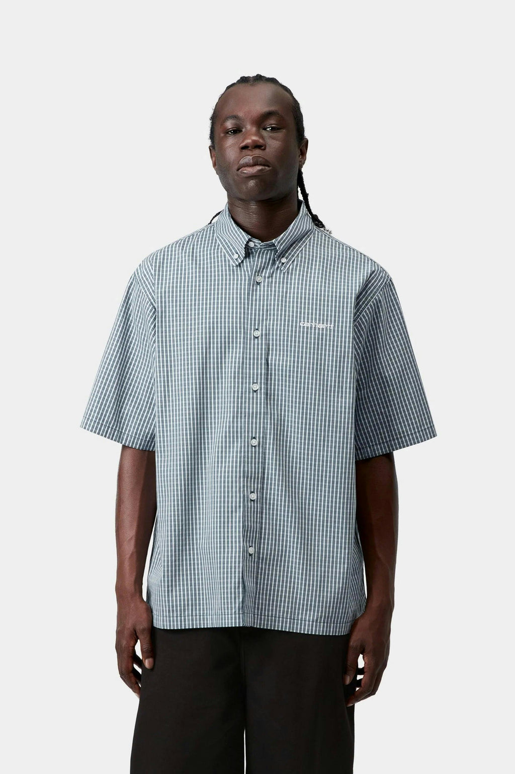 Carhartt WIP S/S Groff Shirt in Blue River