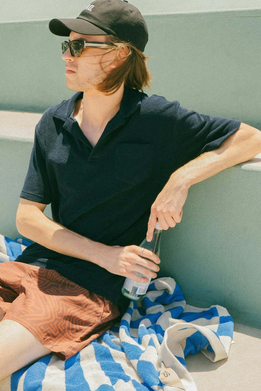 OAS Navy Polo Terry Shirt