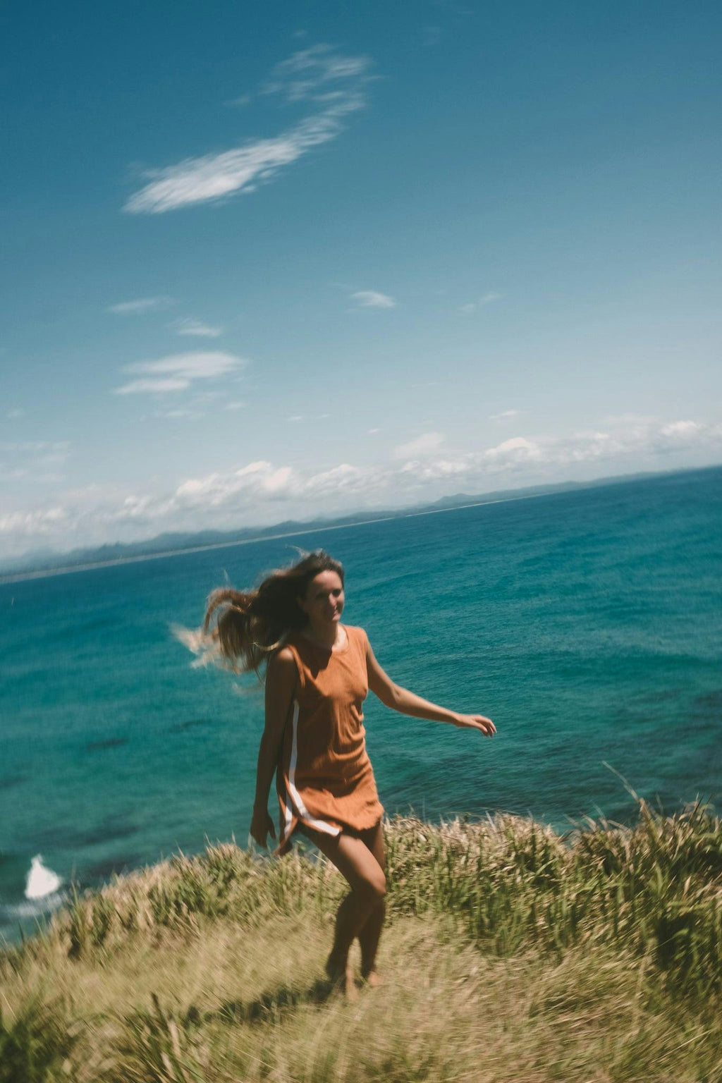 Sporty Terry Dress in Rust
