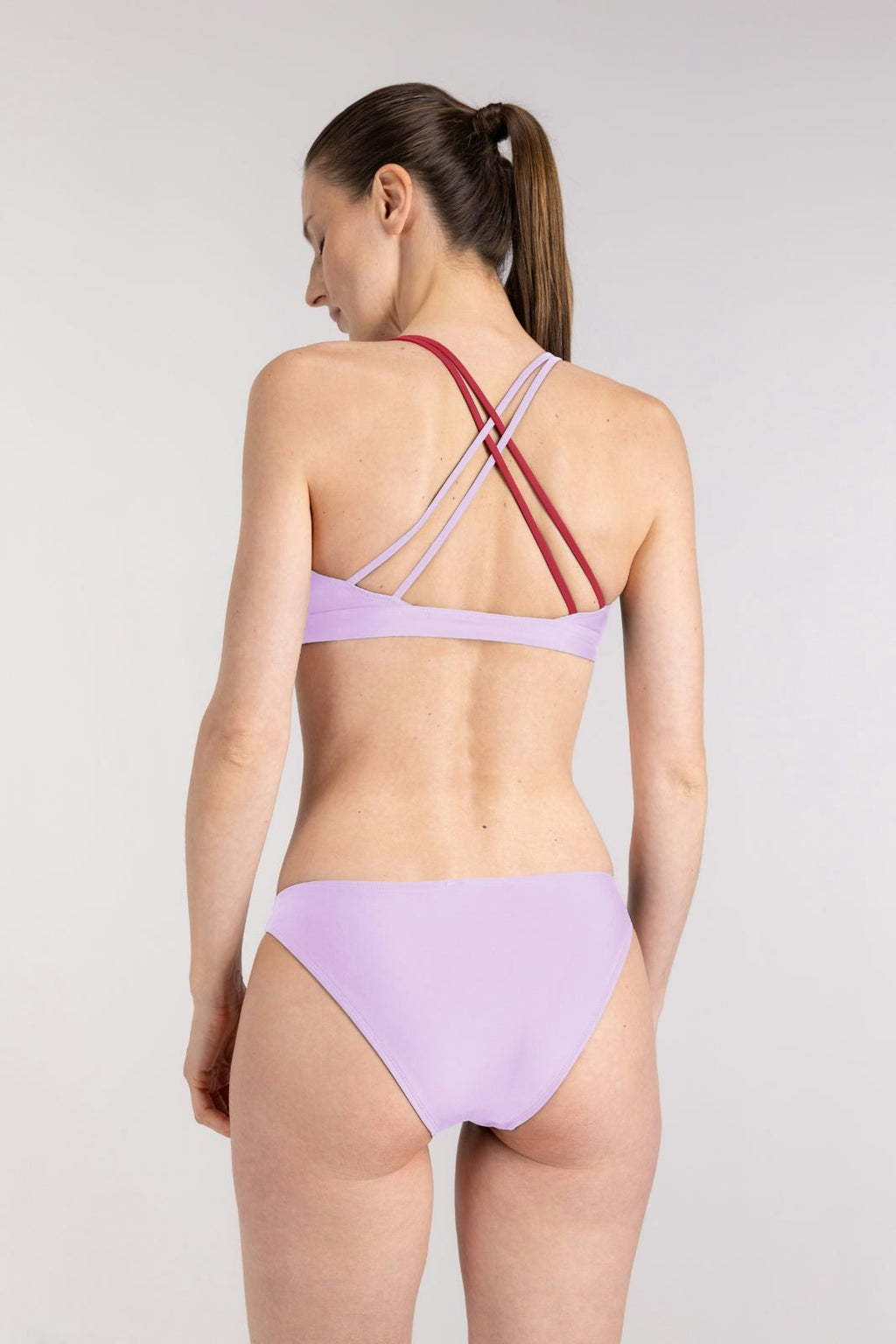 Bikini Top Cross ― Lilac / Red
