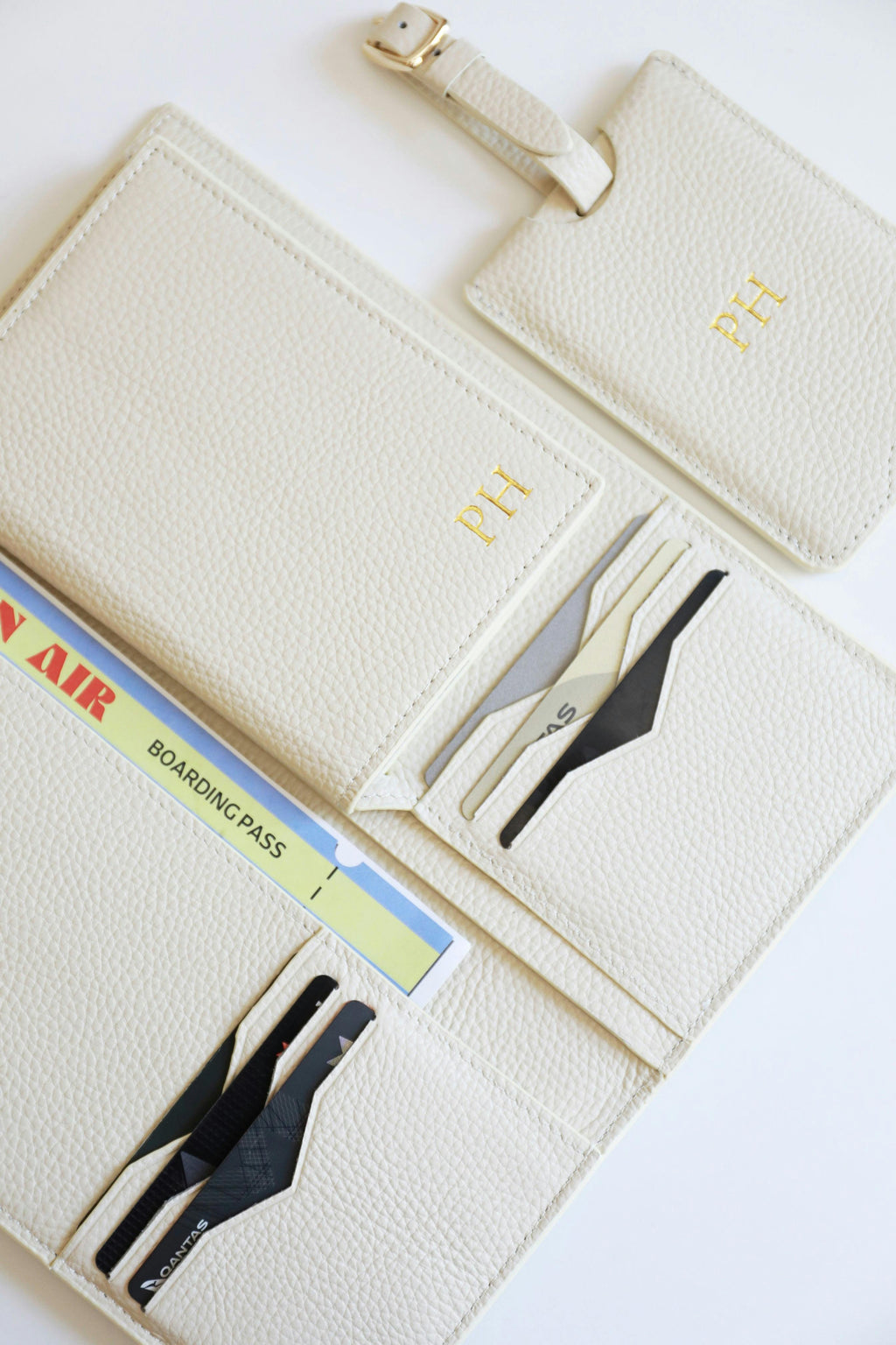 Leather Luggage Tag | White Gold
