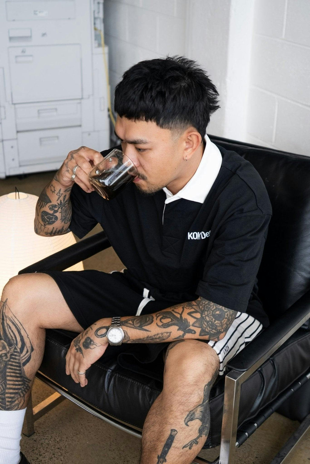 Premium Stripe Shorts // BLACK