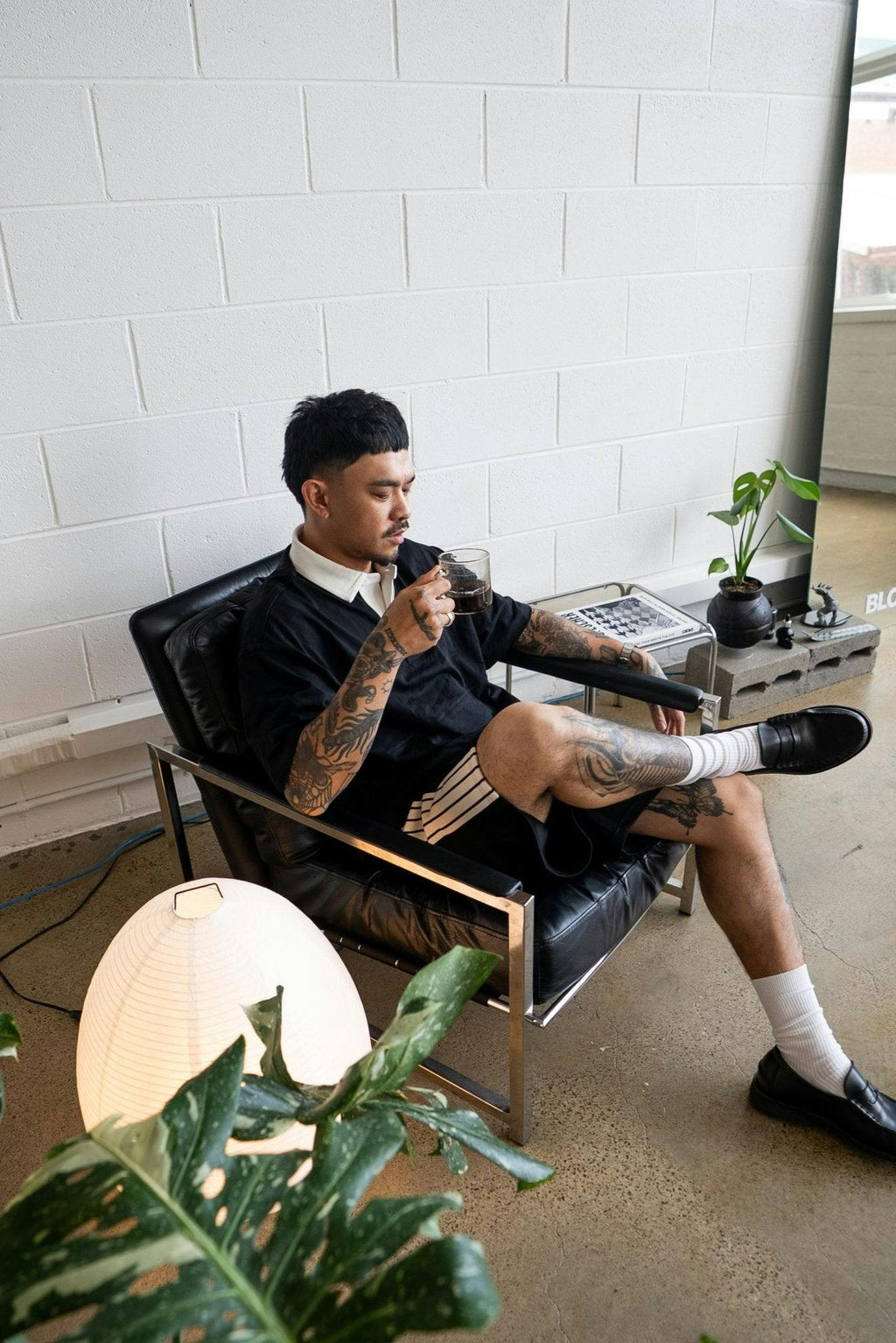 Premium Stripe Shorts // BLACK