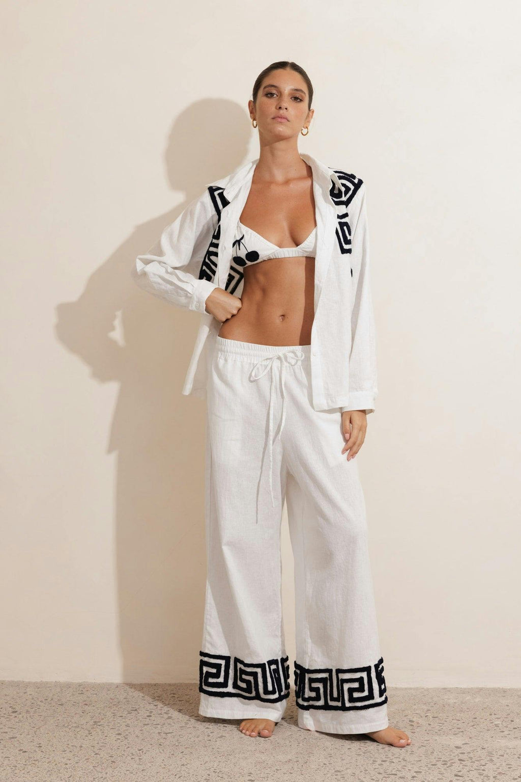 OLYMPUS LINEN PANTS- WHITE & NAVY
