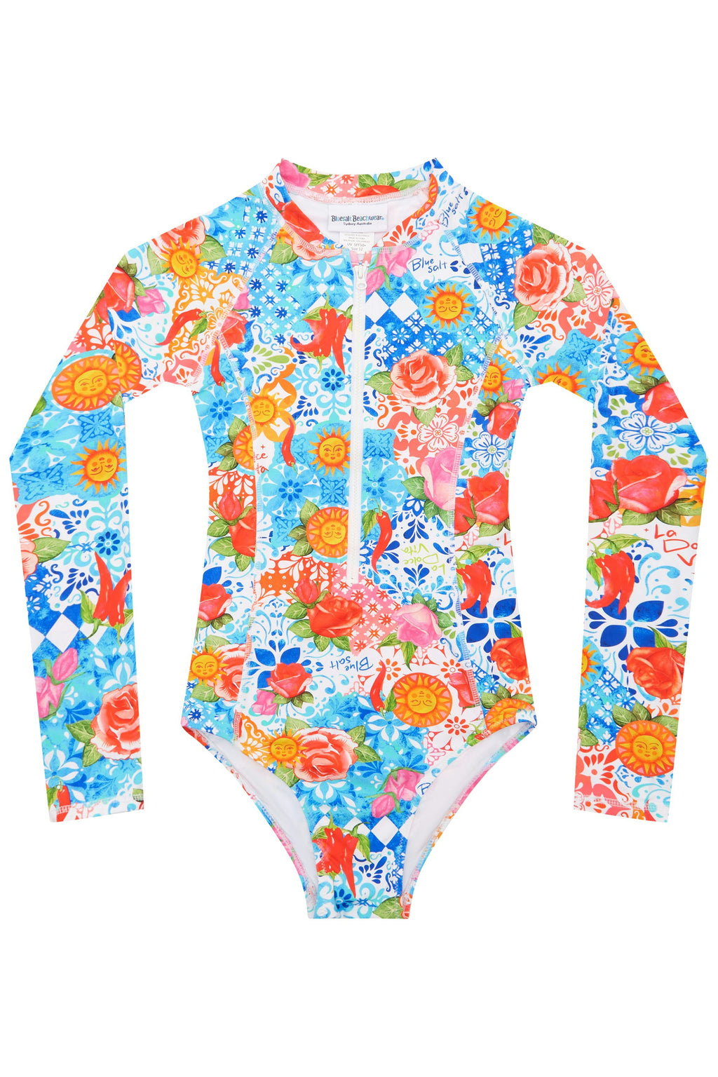 Girls Dolce Vita Long-Sleeve One-Piece – SPF 50+
