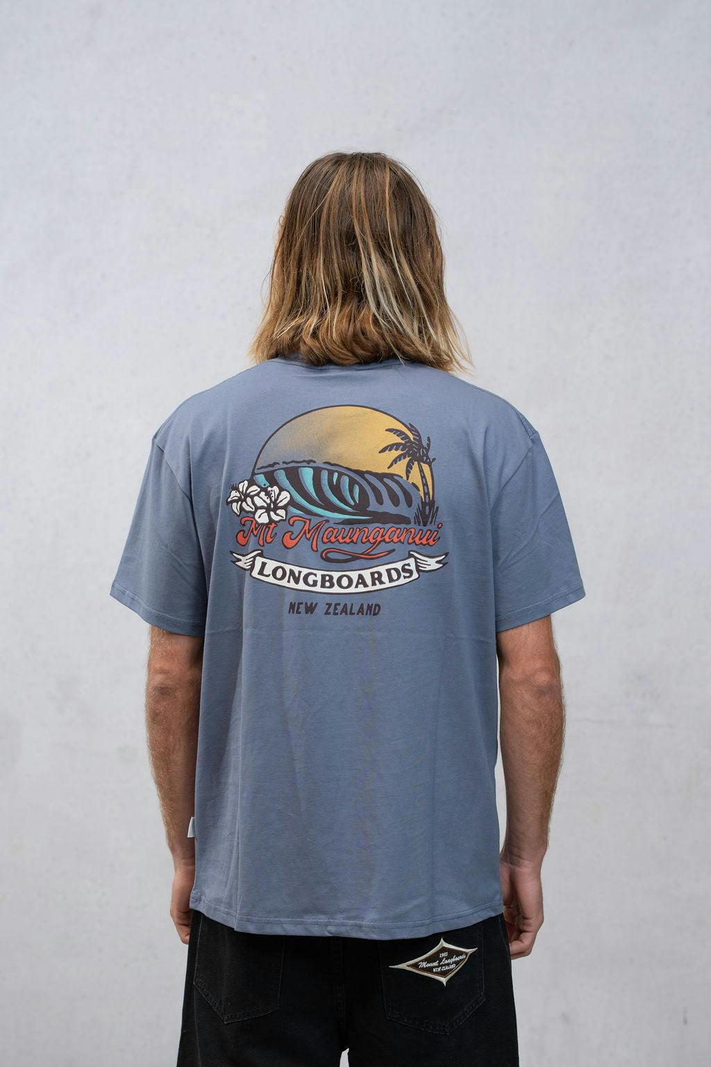 Mt Maunganui Surf Tee - Denim