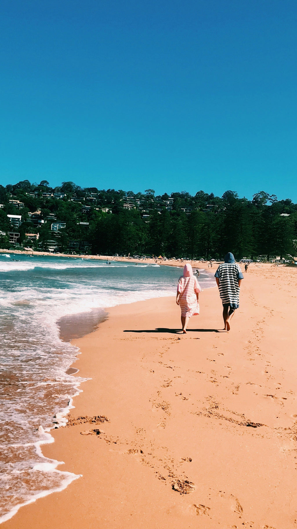 Ocean Pink Stripe Medium Poncho