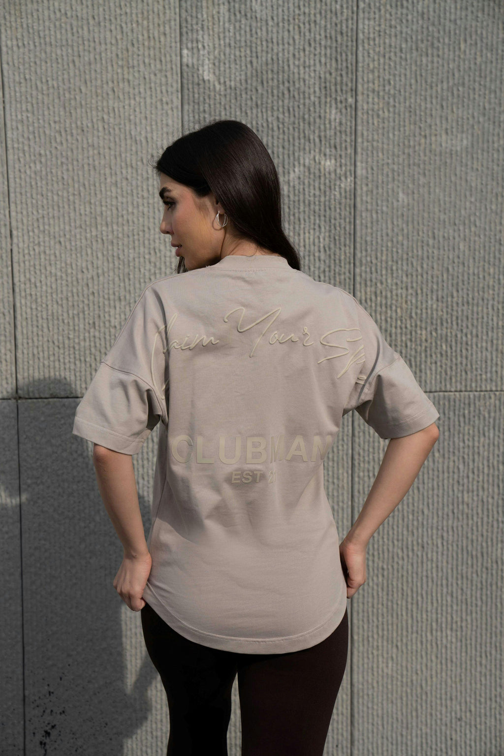 Mens Clubman 'Signature Dash' T-shirt / Mushroom