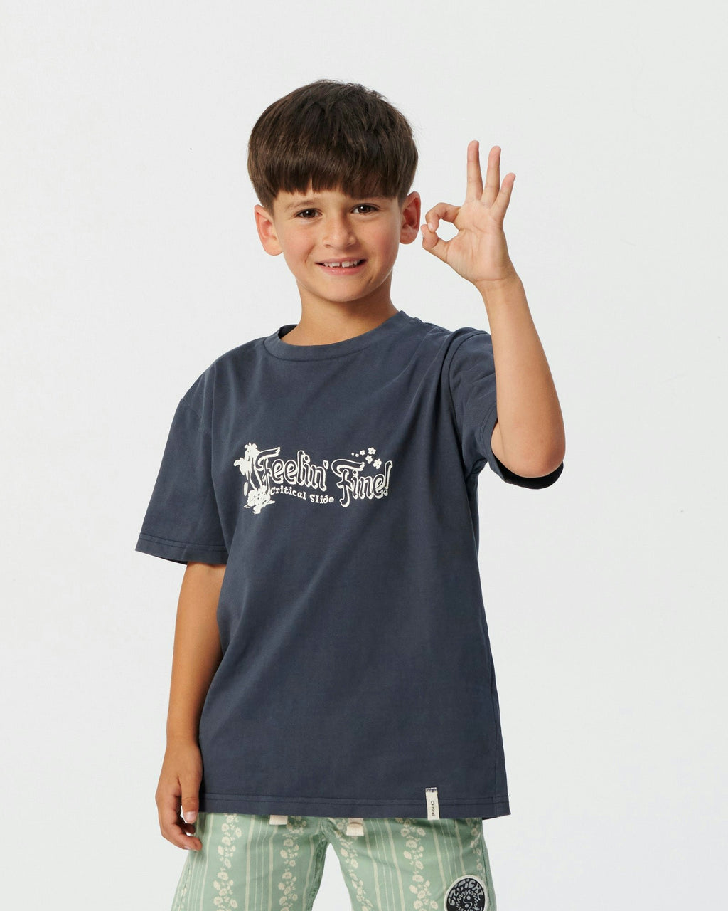 Feelin Fine Tee - Worker Blue