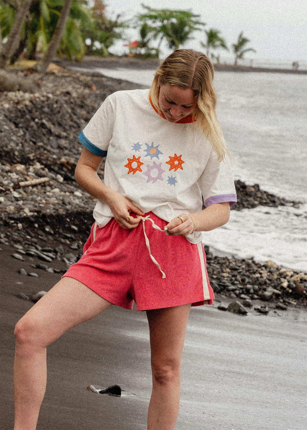 Terry Towelling Shorts in Strawberry