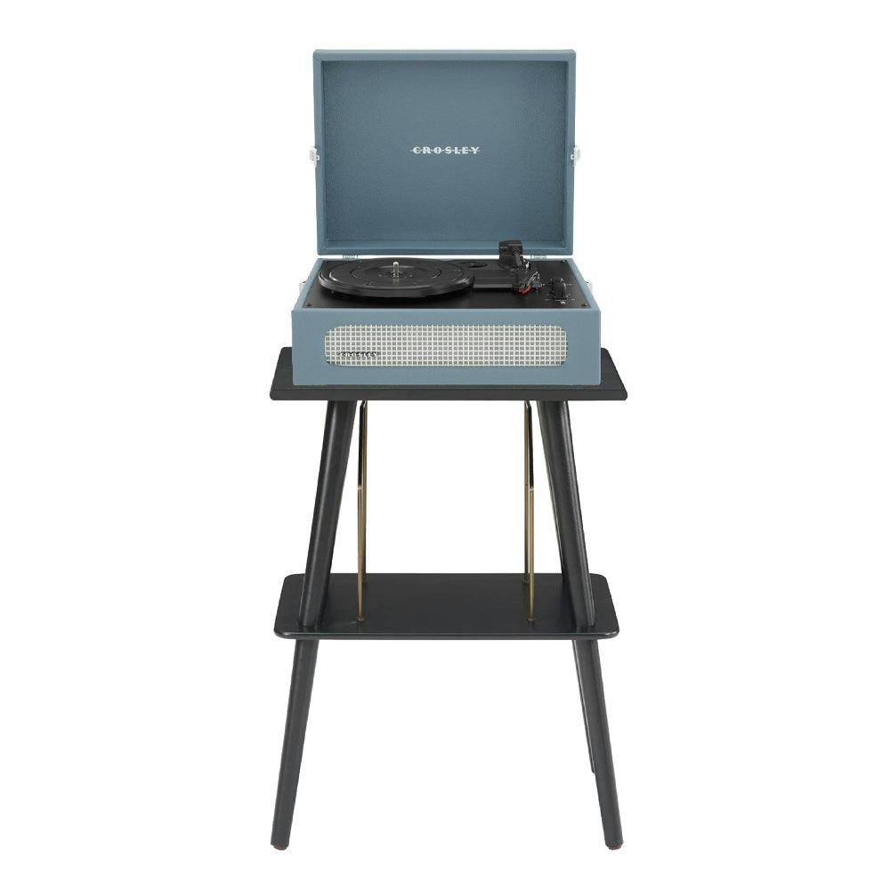 Crosley Voyager Bluetooth Portable Turntable + Entertainment Stand Bundle  - Washed Blue