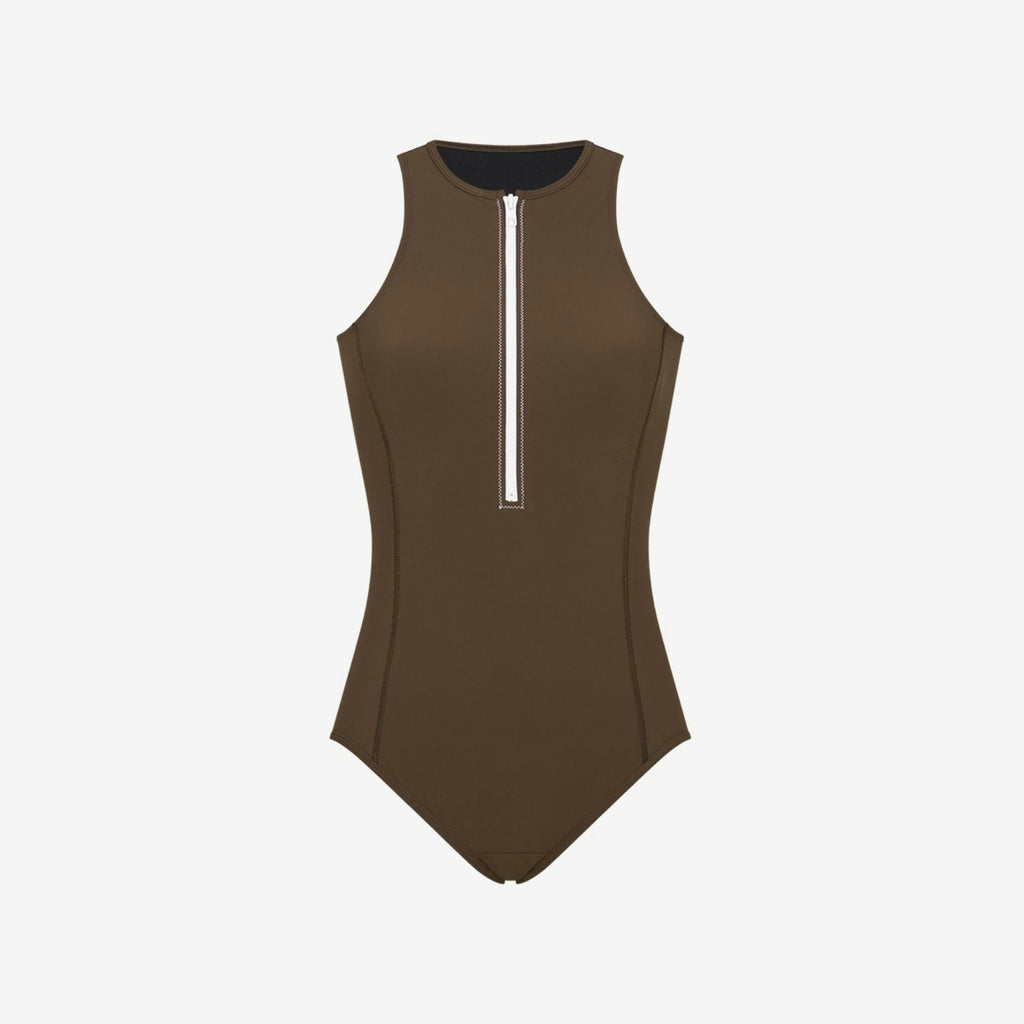 Yemaya One Piece Sleeveless Swimsuit ― Coffee
