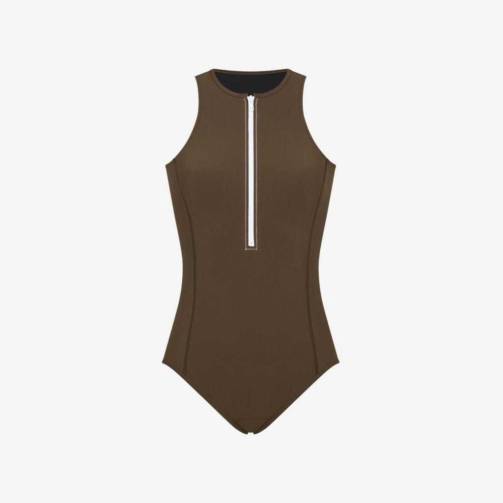 Yemaya One Piece Sleeveless Swimsuit ― Coffee