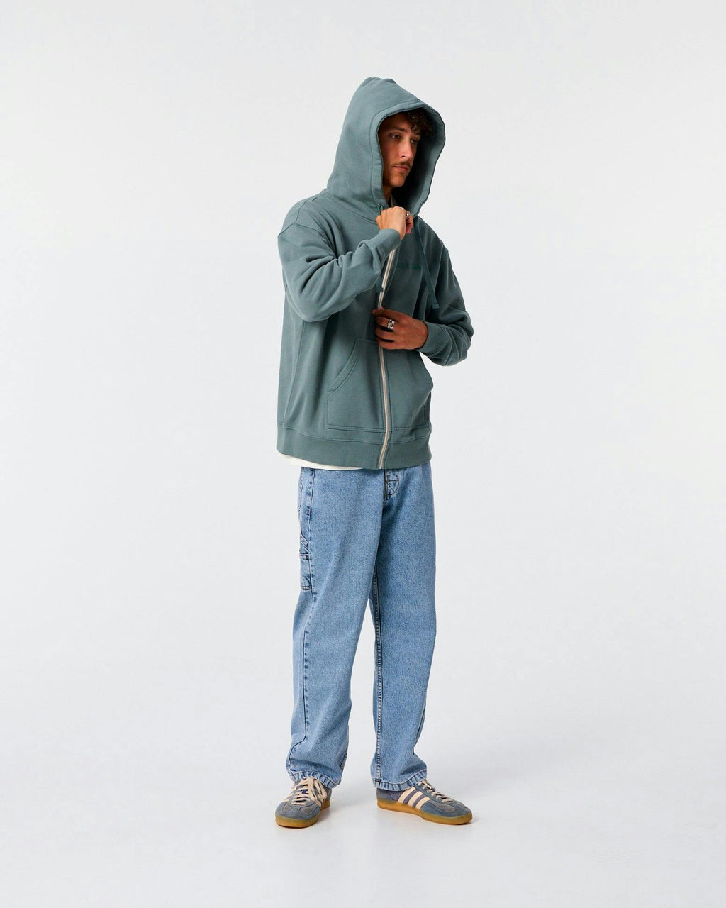 Business Zip Hood - Dusty Green