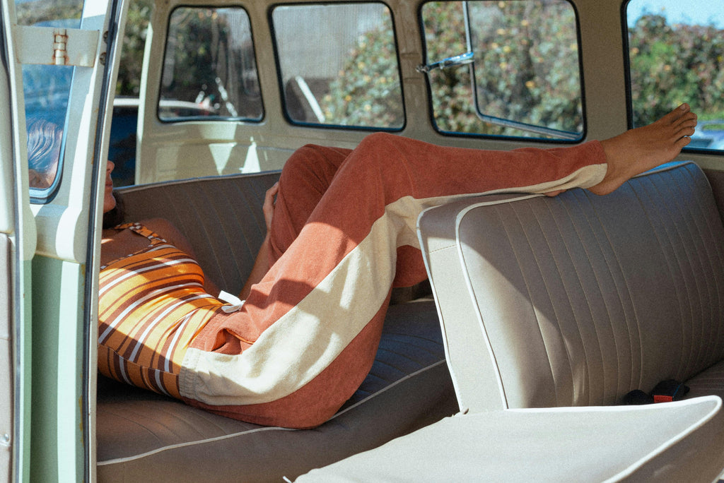 Après Surf Panel Pant in Rust & Cream